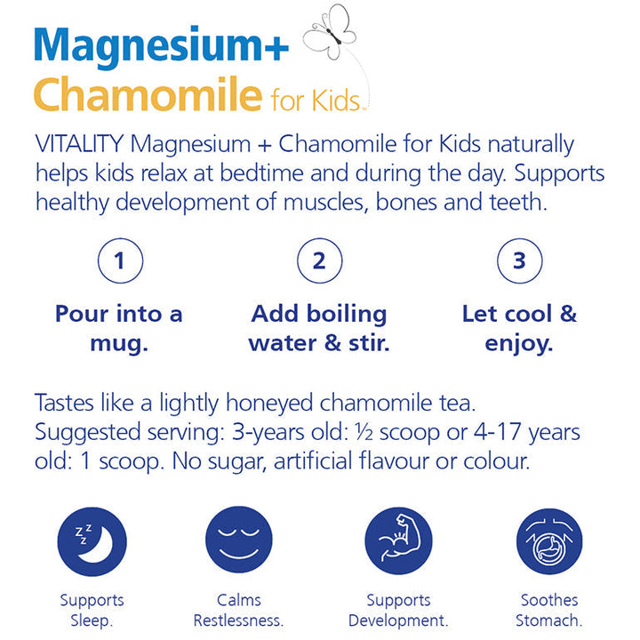 VITALITY Magnesium + Chamomile Powder - Kids