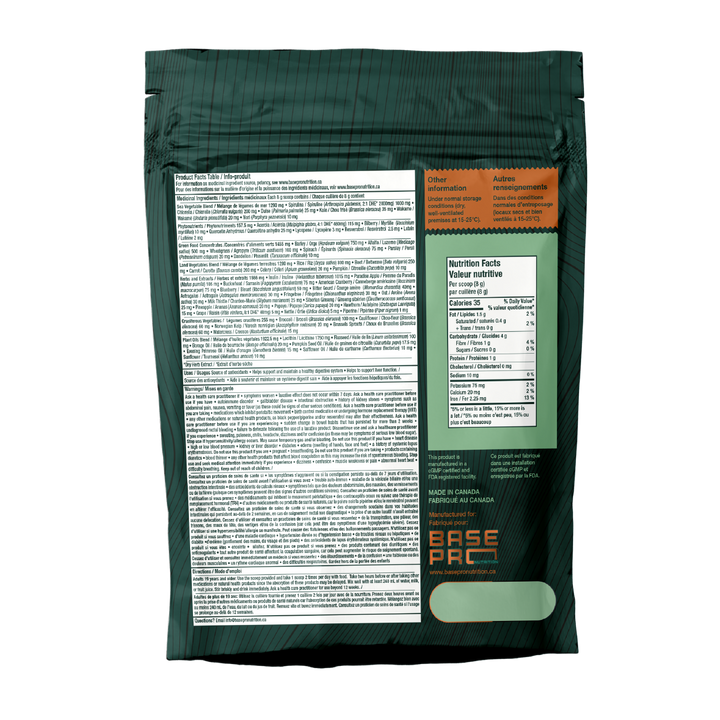 BASE PRO NUTRITION  Pro Greens (Unflavored - 240 grams)