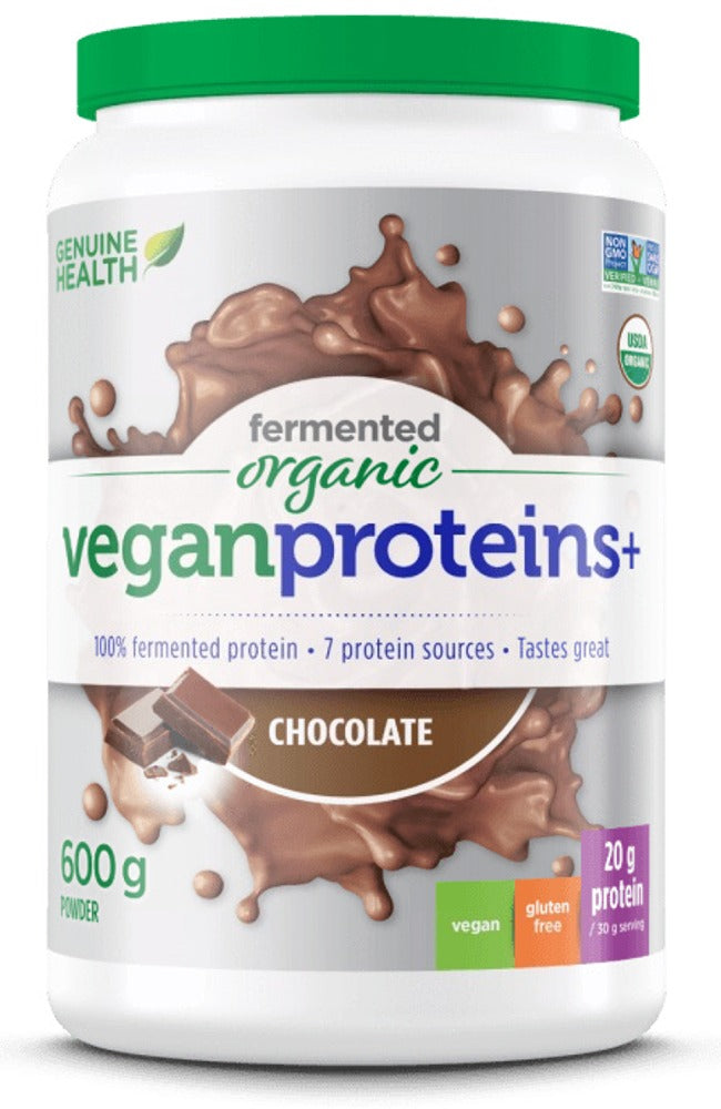 GENUINE HEALTH Fermented Organic Vegan Protein (Chocolate - 600 g)