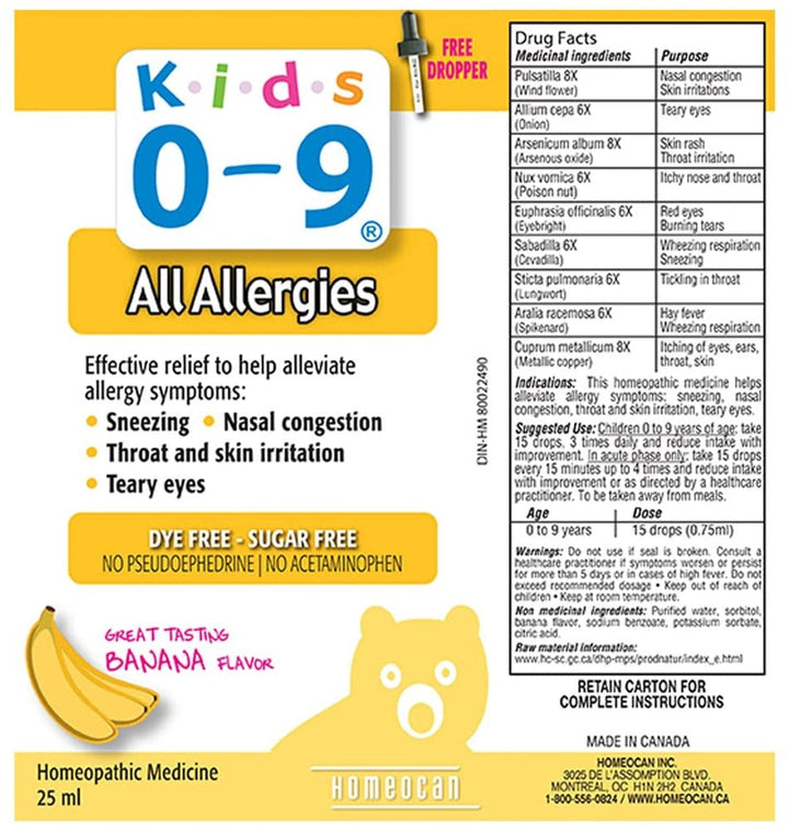 HOMEOCAN Kids 0-9 Allergy (25 ml)